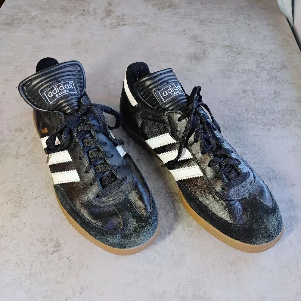 Adidas Samba OG Sneaker Black White Gum Bottom Mens 8.5 Suede Leather Classic‎